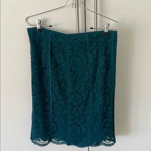 Tory Burch Elegant Teal Lace Skirt